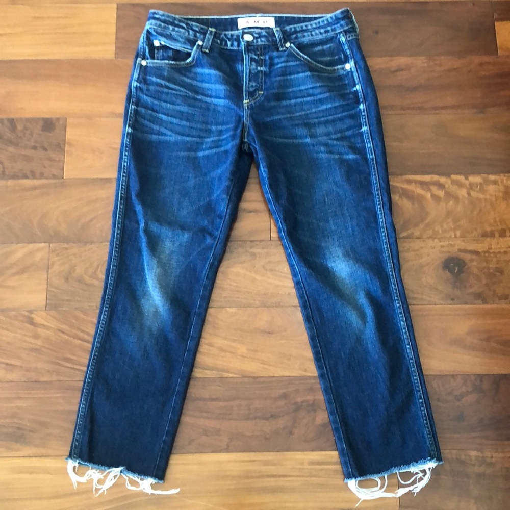Amo denim Tomboy frayed-hem Cropped